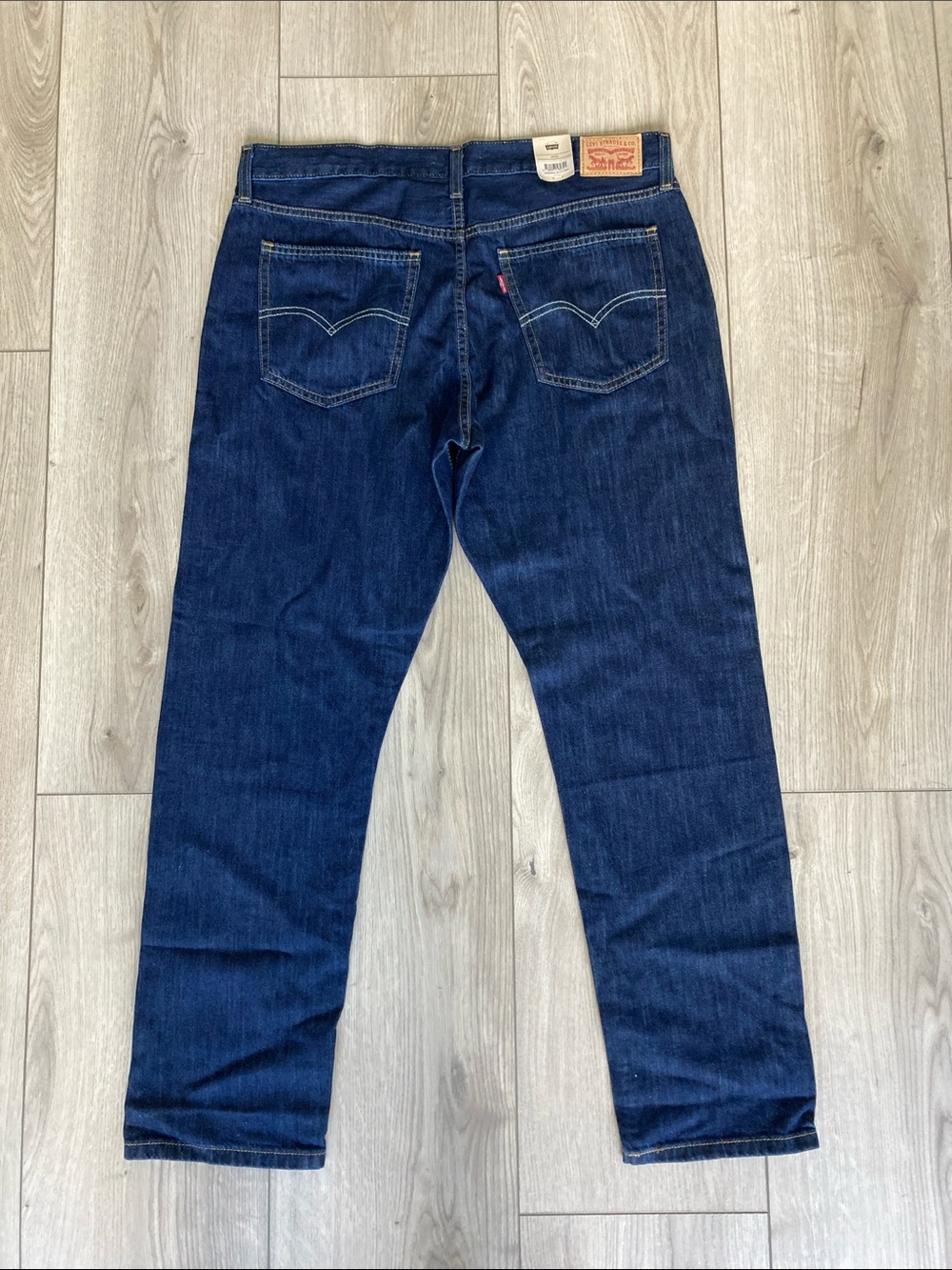 Levi’s Middy Straight Dark Denim Blue Jeans Men’s 32 Waist Soft 100% Cotton NWT